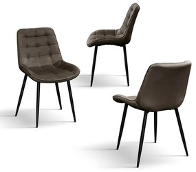 SET 4 Scaune Ernest catifea, structura metalica - MARO - STANDARD - 4 BUCATI