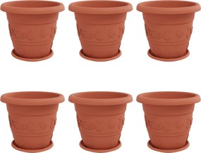 vidaXL Ghivece pentru plante 6 pcs Roșu cărămidă Ø 26 x 21.5 cm