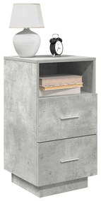 vidaXL Noptiere 2 buc cu 2 sertare Gri beton 36x36x68 cm