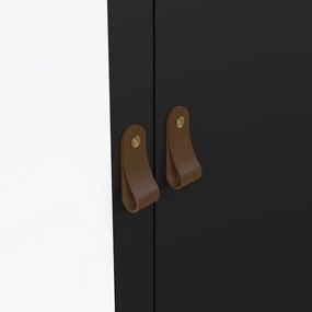 Șifonier negru cu oglindă 102x199x58 cm Madrid – Tvilum