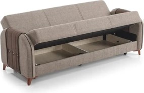 Canapea extensibila cu spatiu de depozitare 220x87x93 cm – stofa maro – Elegance