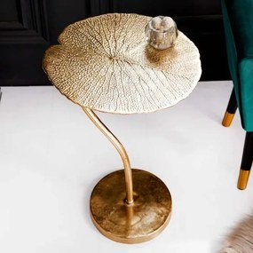Masuta auxiliara cu aspect deosebit Leaf 40cm, auriu