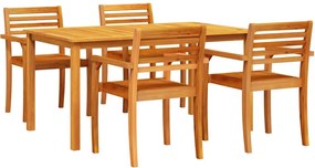 vidaXL Set de masă pentru grădină 5 pcs Maro Lemn Solid de Acacia
