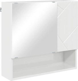 vidaXL Dulap cu oglindă Alb lucios 59 x 17 x 55 cm Lemn compozit