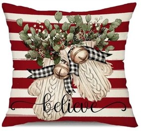 Husa de pernă de Craciun BELIEVE 45x45 cm, rosu