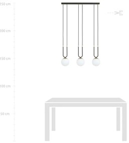 Lustră pe cablu GLAM 3xE14/10W/230V negru