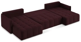Colțar burgundy extensibil/cu spațiu de depozitare (în formă de "U") Moku – Makamii