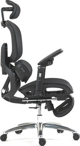 VIGOCHAIR ULTRA PRO VENT Scaun ergonomic, suport lombar cu masaj si incalzire, sezut cu ventilatie, sezut translatie, spatar reglare verticala, cotiere 6D, suport picioare, Full Mesh, Negru