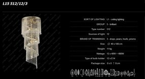 Plafonier cristal Bohemia L15 512/12/3