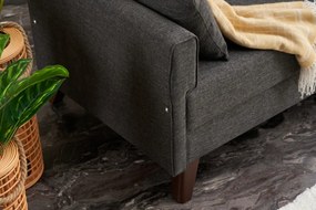 Canapea cu 2 locuri Bella Sofa, Antracit, Poliester