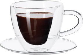 Ceaşcă termorezistentă Heart cu farfurie, 2 buc., în formă de inimă, 150 ml, HOTCOOL TYP 5
