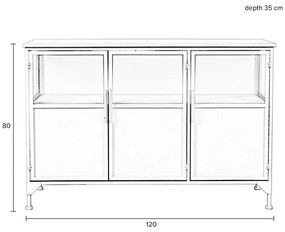 Vitrină albă din metal Miya – White Label