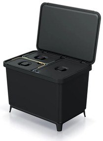 Coș de gunoi, 23 + 10 + 10 l, negru