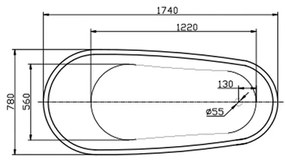 Cada baie freestanding 175 x 80 cm Florida, Natasha 1740x780 mm