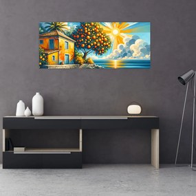 Tablou - Casă cu portocale I. (120x50 cm)