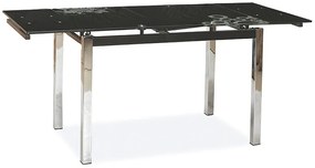 Masă de sufragerie extensibilă 110-170 cm Gerardo (negru + cromat) (pentru 4 până la 6 persoane). 1050184