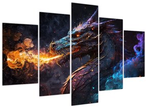 Tablou - Dragon scuipând flăcări (150x105 cm)