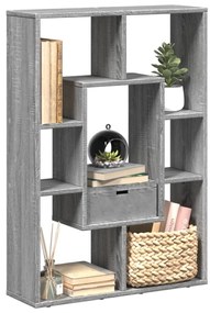 vidaXL Bibliotecă, gri sonoma, 63x20x90 cm, lemn prelucrat