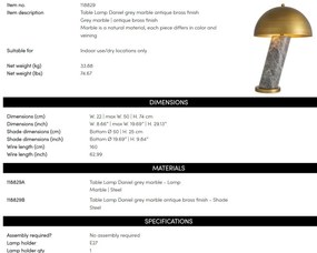 Veioza, Lampa de masa design LUX Daniel gri