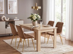 OFERTA Scaun de dining SPLIT VELVET cu picioare aurii, maro clasa a II-a