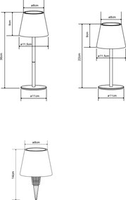 Globo 58488W - Lampă de masă LED 3în1 pentru exterior VANNIE, tactilă, cu reglare a intensității, reîncărcabilă, 3W/5V, IP54, alb