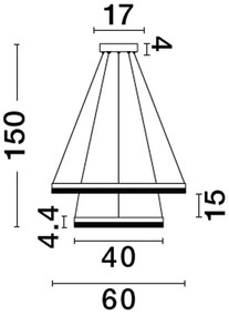 Lustra LED suspendata design elegant ADRIA D-60cm