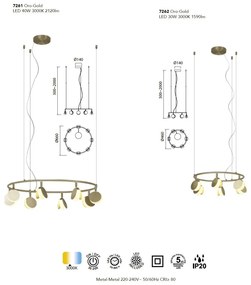 Lustra LED suspendata design modern SHELL 30W aurie