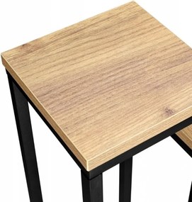 Suport pentru flori LORAN cu 3 rafturi, decor stejar/negru