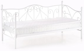 Pat / divan metal Sumatra alb - 90x200 cm
