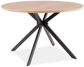 Masa rotunda Aster stejar/negru ø120/h76 cm