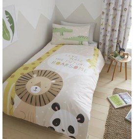Lenjerie de pat pentru copii maro deschis pentru pătuț 120x150 cm Roarsome Animals – Catherine Lansfield