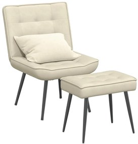 vidaXL Scaun de relaxare cu scaun catifea crem