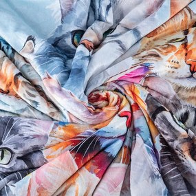 decoDoma Pătură cu blăniţă PISICI 140 x 200 cm
