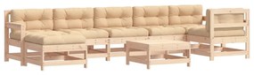 3185885 vidaXL Set mobilier de grădină cu perne, 8 piese, lemn masiv