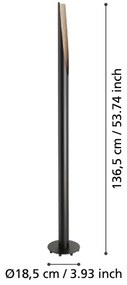 Lampadar LED Eglo 901735 BARBOTTO 1xGU10/4,5W/230V 3000K negru/maro