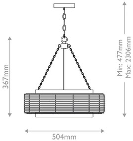 Quoizel QZ-WAYLON-4P-AWH - Lustră cu lanț WAYLON, 4x E27/60W/230V, Ø 50,4 cm