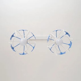 Lustră pe cablu pentru copii STARS 2xE27/15W/230V albastru/alb