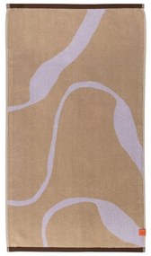 Prosop mov lavandă/maro deschis din bumbac organic 70x133 cm Nova Arte – Mette Ditmer Denmark