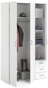 Șifonier alb 116x200 cm Space – Tvilum