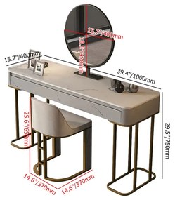 Masuta de toaleta pentru machiaj cu oglinda in stil Culoare - Alb DEPRIMO 34820