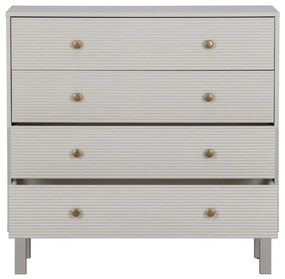 Comodă gri deschis joasă din lemn de pin 94x91 cm Madu – WOOOD