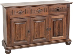 Comodă lemn masiv maro Sonya, 115 × 41 × 78 cm