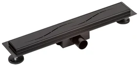 Burela negru mat scurgere de duș liniară, 90 cm