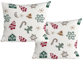 Set 2 bucati fete de perna decorative HOLLY 45x45 cm, alba