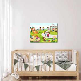 Tablou cu bucuriile copiilor în nisip (70x50 cm)