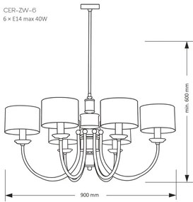 Candelabru 6 brate elegant design modern Cero