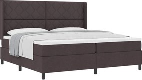 vidaXL Pat cu arcuri cu saltea Maro închis 200 x 200 cm țesătură