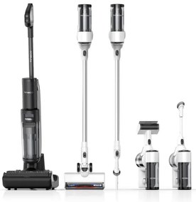 Aspirator vertical si mop 2in1 Tineco Floor One Switch S7, 230W, Curatare uscata/umeda, Autonomie pana la 65 min, 4 moduri, Sistem de auto-curatare FlashDry, Alb/Negru