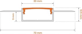 SET 1x bandă LED digitală RGBW, 9,6 W/230 V, 3 m + 3x profil încastrat de 1 m + telecomandă