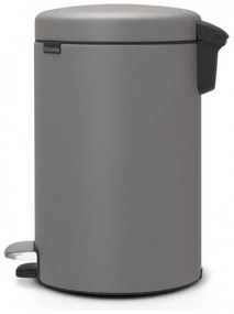 Cos de gunoi cu pedala Brabantia NewIcon 1001090, 12 L, Inchidere lina, Baza antiderapanta, Finisaj mineral, Gri